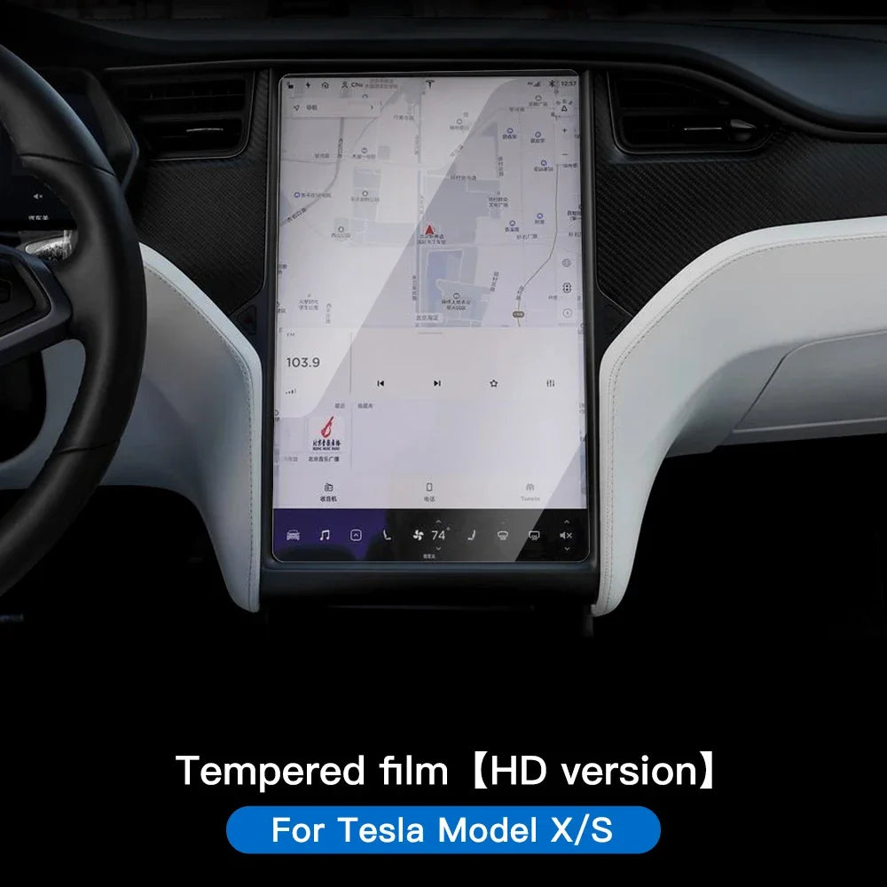 YZ Tempered Glass Screen Protector For Tesla Model 3 Y X 2023 2022 2021 Center Control Accessorie Tesla HD Film Protection