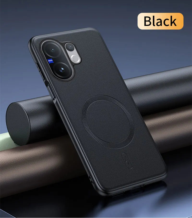 For Vivo V60 5G Case Magnetic Leather Shield Cover For Vivo V60 5G Anti-Fingerprint Non-Slip PC+TPU