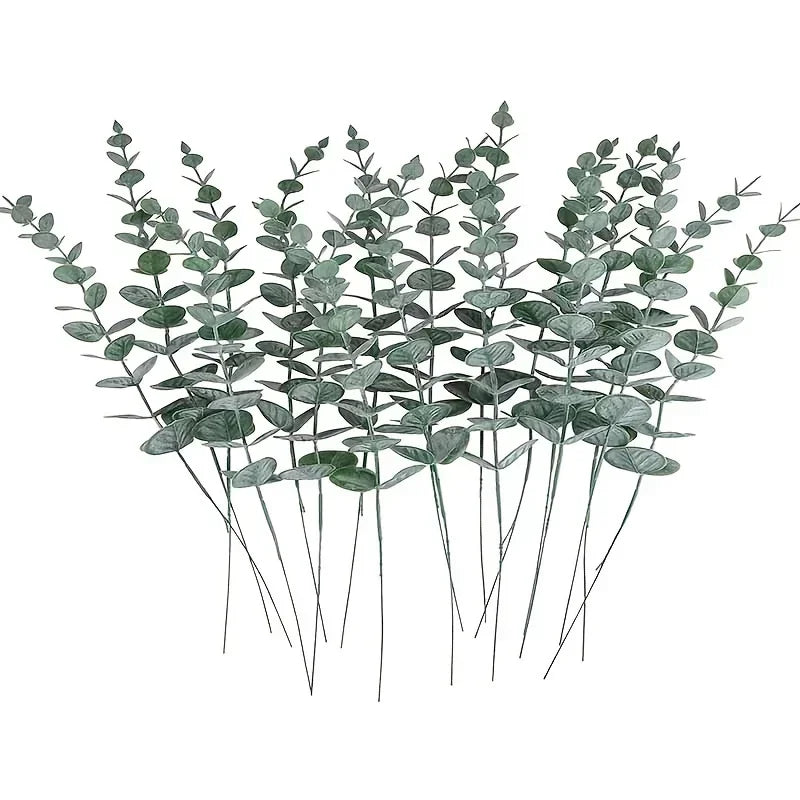 10pcs Eucalyptus Stems Artificial Eucalyptus Leaves for Home Flowers Bouquet Centerpiece Wedding Decoration Christmas Decor