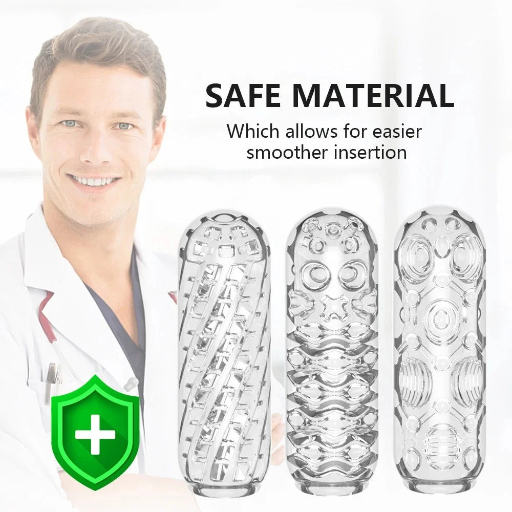 Transparent Male Masturbate Cup Penis Sex Toys for Men Endurance Exercise Soft Pussy Aircraft Cup Artificial Vagina Cock Sleeve