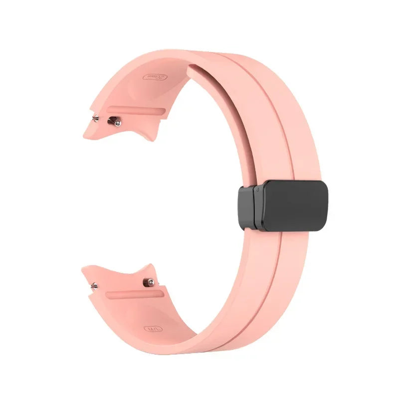Original Silicone Strap for Samsung Watch 6/5/4 40 44mm 5 Pro 45mm Band Magnetic Buckle Galaxy Watch 4/6Classic 42 43MM 46 47MM