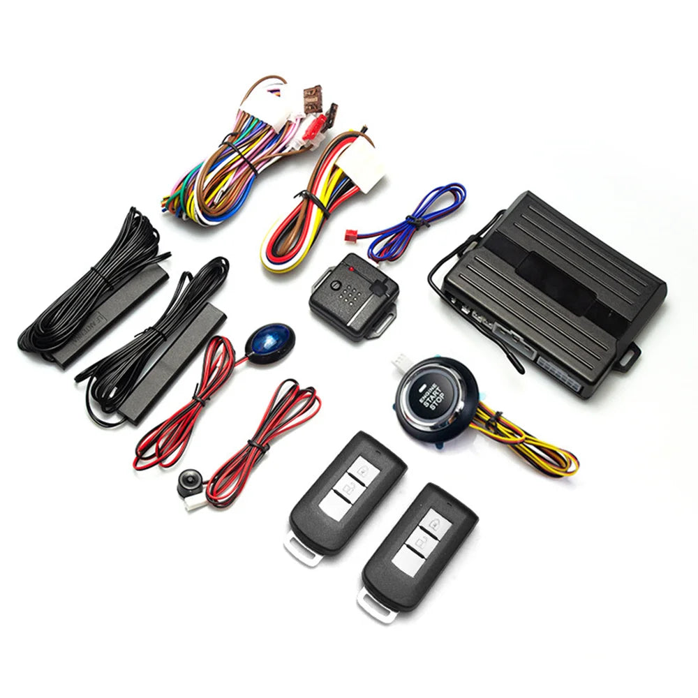 12V Universal Car Keyless Entry System Engine Start Alarm System One-button Start/Stop System Remote Starter Stop Accessories
