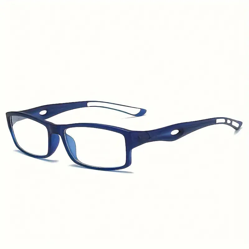 5PCS Sport Style Non-Prescription Reading Glasses Anti-Blue Light Rectangular Full Rim Eyewear, PC Frame Material