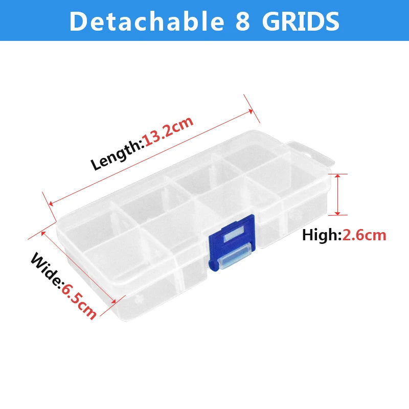 2-24 Grids Screw Organizer Container Box Plastic Transparent Compartment Adjustable Storage Box For Jewelry Button Hardware Tool