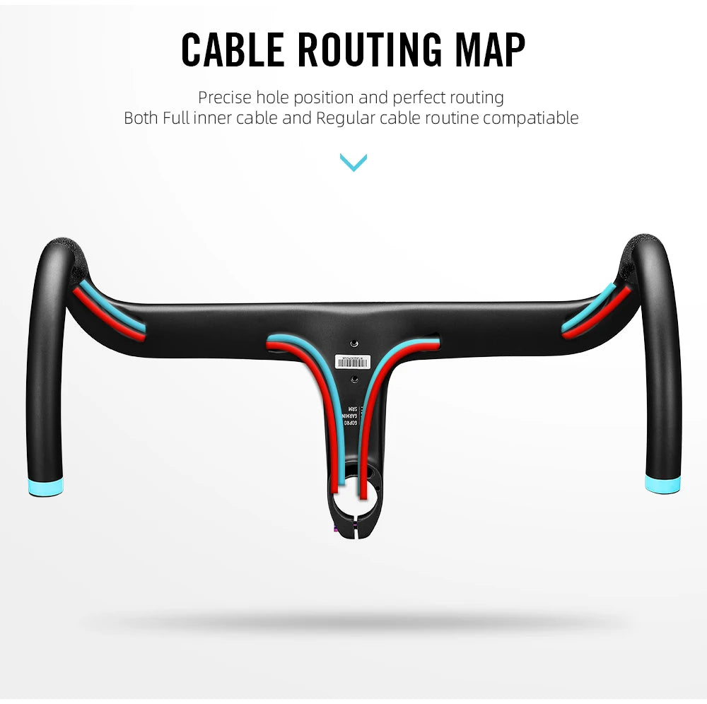 LEXON VERO Full Carbon Road Bike Handlebar Full Inner Cable Urltra-Light Bicycle Racing Handlebars Cycling Product Accessories