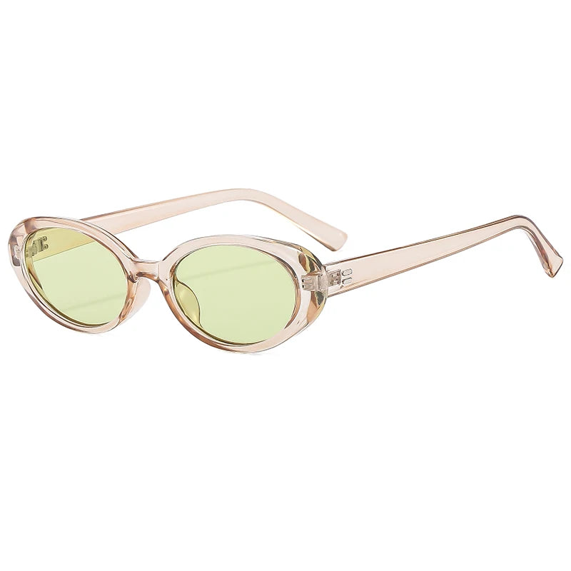 New Women's Retro Oval Sunglasses Black Small Frame Fashion Brand Trendy Hot Points Sun Glasses Female Lady Goggle UV400