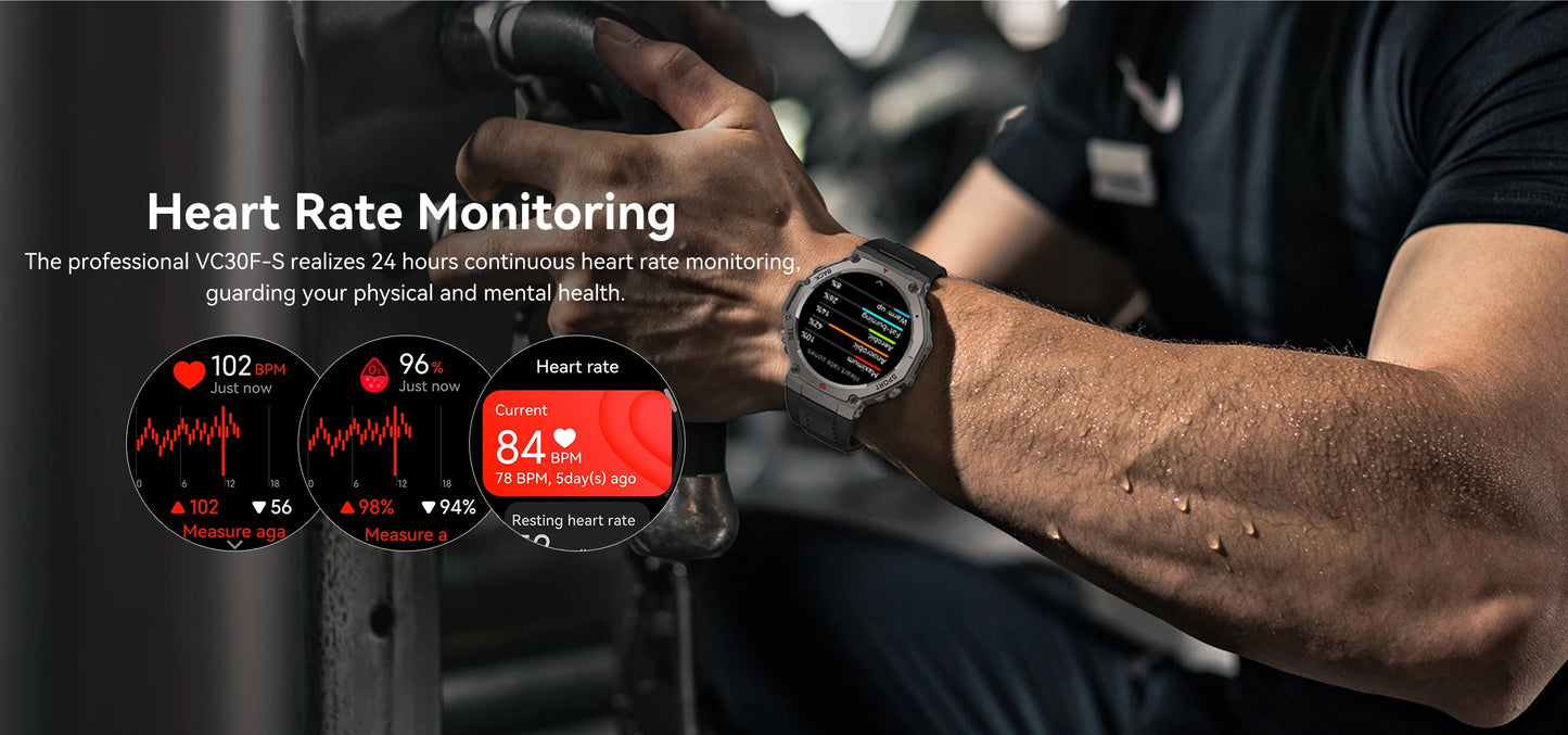 New Smart Watch 466*466 1.43 AMOLED Full Touch Screen 5ATM waterproof GPS 500mAh High Battery Compass  170+ Sports Modes For Men