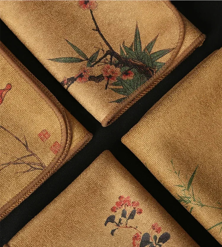 Painted Tea Towel Absorbent Rag Thickened Table Cleaning Tea Cloth Cotton Household Kitchen Cleaning Cloth Dish Cleaning Towels