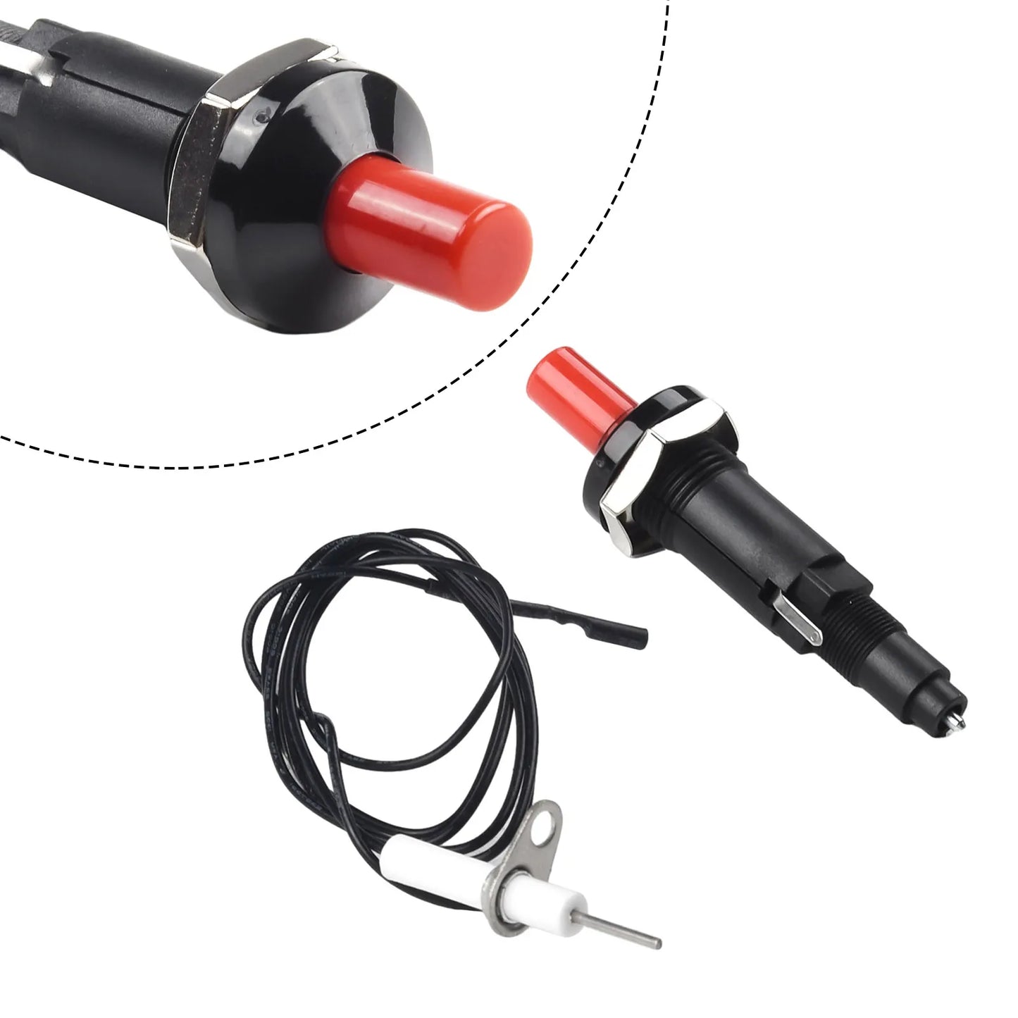 Outdoor Stove Electric Igniter Push Button Piezo Ignitor With Cable Spark Ignition Kit Portable BBQ Kitchen Lighters Home Appli
