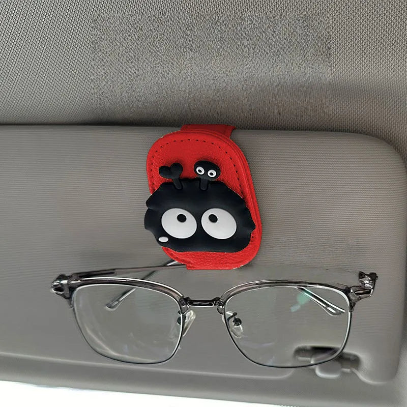 Car Sunglass Holder for Car Visor Sunglasses Clip Magnetic Leather Glasses Eyeglass Holder Truck Car Accessories for Women Men