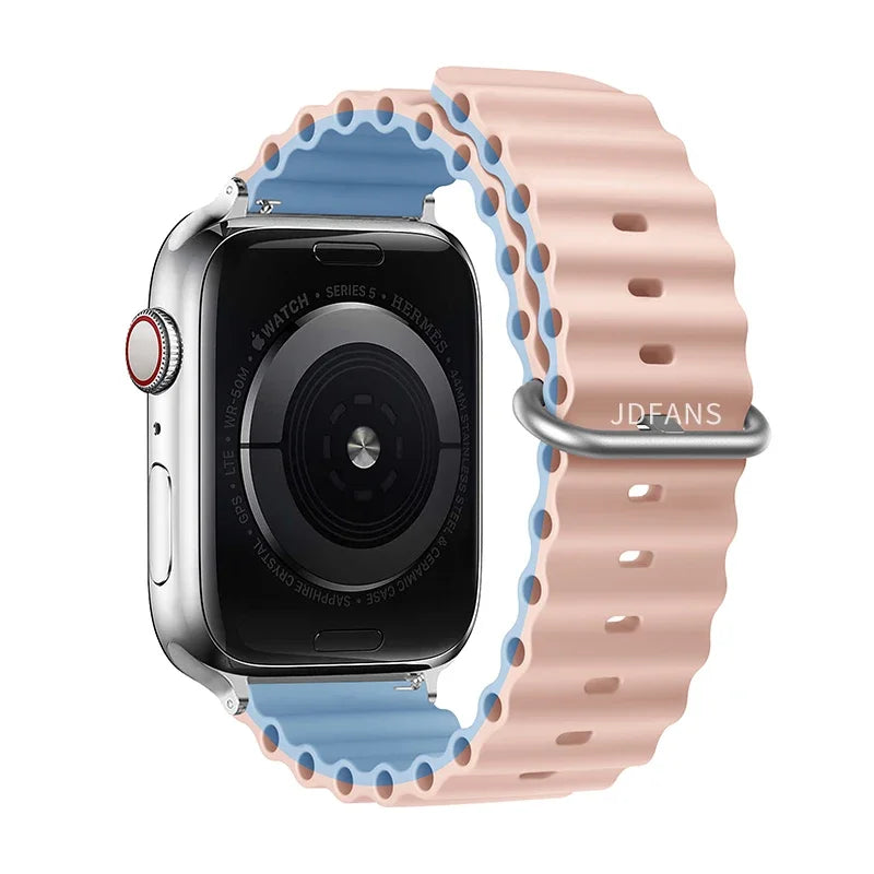 Ocean Band for Apple watch Ultra Series 10 9 7 8 5 6 SE 49mm 45mm 46mm 42mm 44mm 40mm 41mm Silicone bracelet correa iWatch Strap