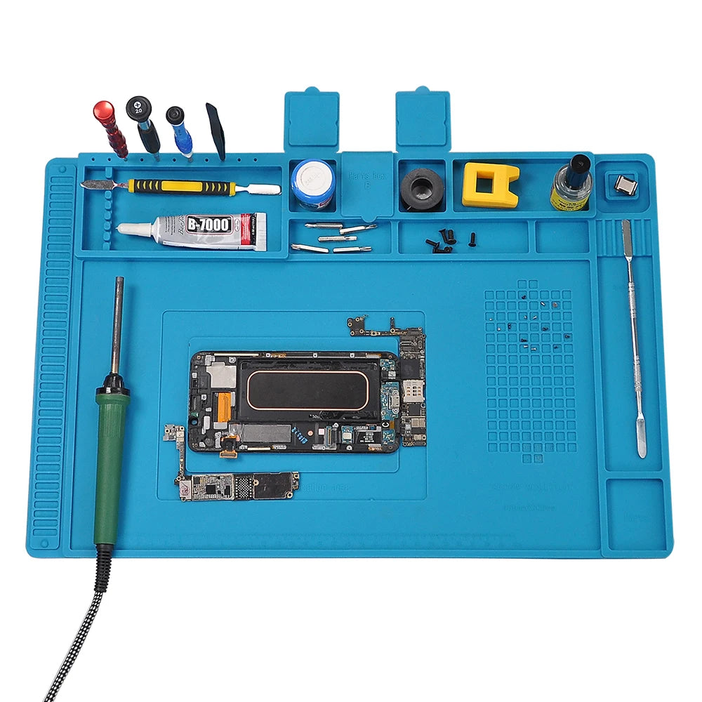 Silicone Soldering Pad Desk Platform Mat for Welding Station Iron Phone PC Repair Magnetic Heat Insulation No Lead S-160