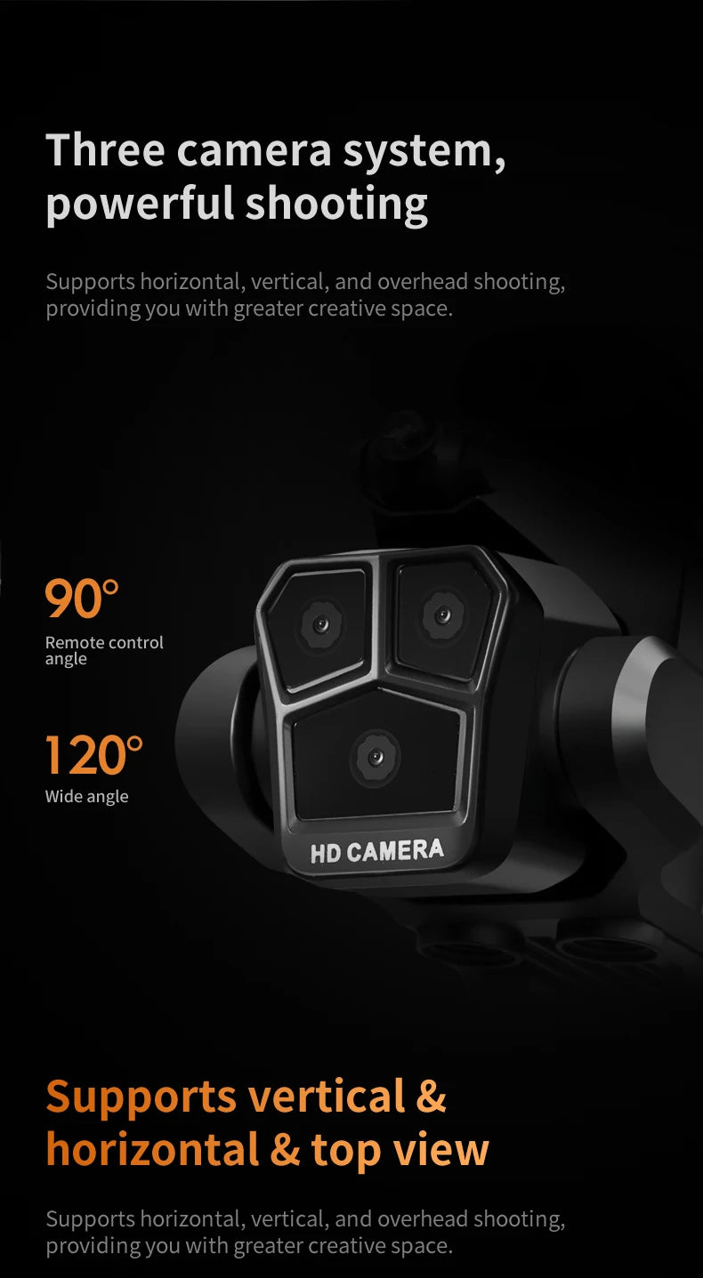 New K10 Max RC Drone 8K Professional Triple Camera Optical Flow Obstacle Avoidance Gesture Photography Foldable Quadcopter Toys