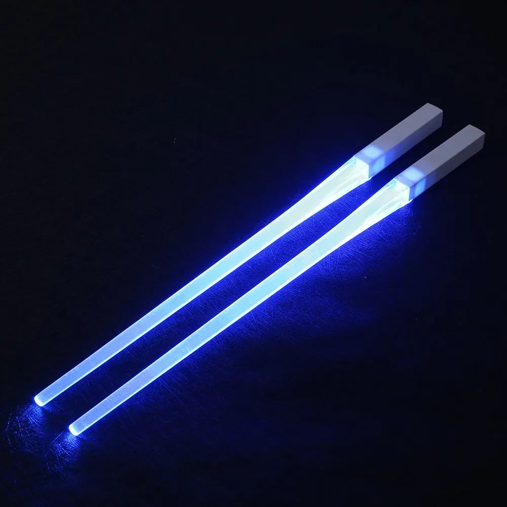 Novel 1 Pair LED Luminous Chopsticks Light Up Durable Lightweight Kitchen Dinning Room Party Food Safe Tableware Multi-color Hot
