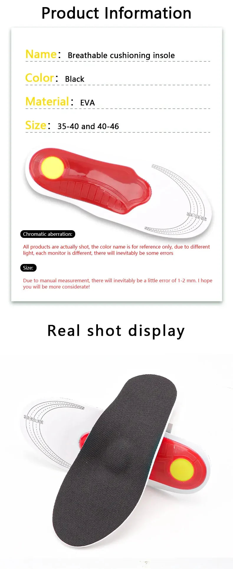 NEW Orthotic Insole Arch Support Flat Foot Orthopedic Insoles for Feet Ease Pressure of Air Movement Damping Cushion Shoe Pads