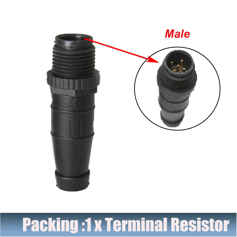 NMEA 2000 T Connector Terminator 3 ports 6 ports Plug Adapter Cable 0.5m~4m Length Cables NMEA 2000 DC 9-30V ABS Car Accessories