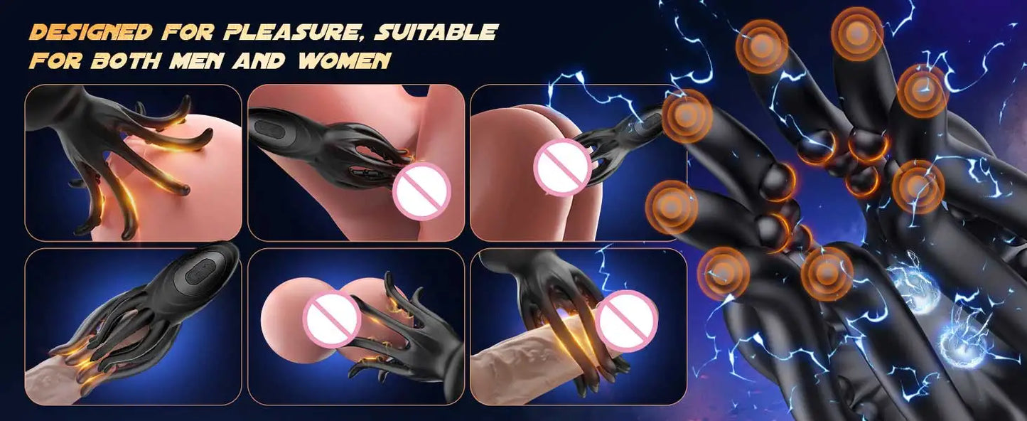 Male Masturbator Eelectroshock Tentacle Shaped Penis Vibrator 360° Wrapping Prostate Massager Handheld Adult Sex Toys for Men 18