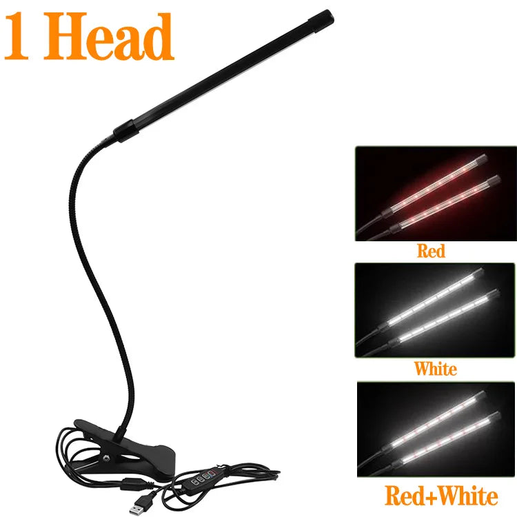 Desk LED Grow Light Plant Lights for Indoor Plants,Full Spectrum With Clip Plant Growing Lamp for Seed Start,Auto On Off Timing