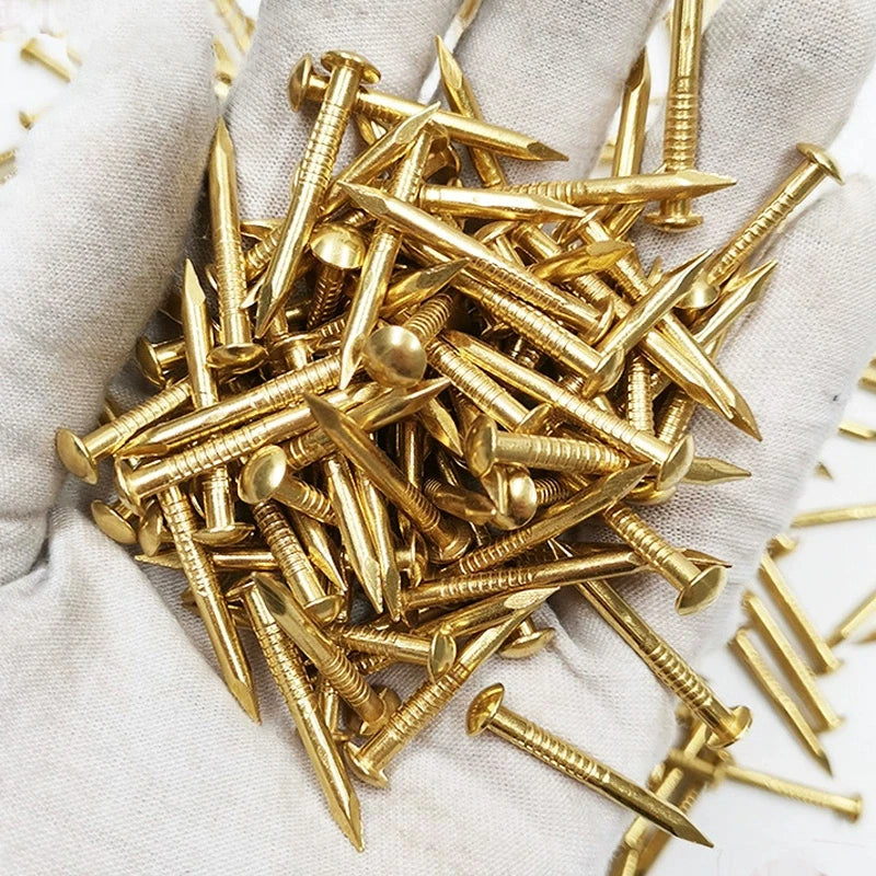 1.5mm/2.0mm 20g Mini Brass Nails - Round Head Copper Brads for Woodworking, Model Making & DIY Crafts (Gold Color )