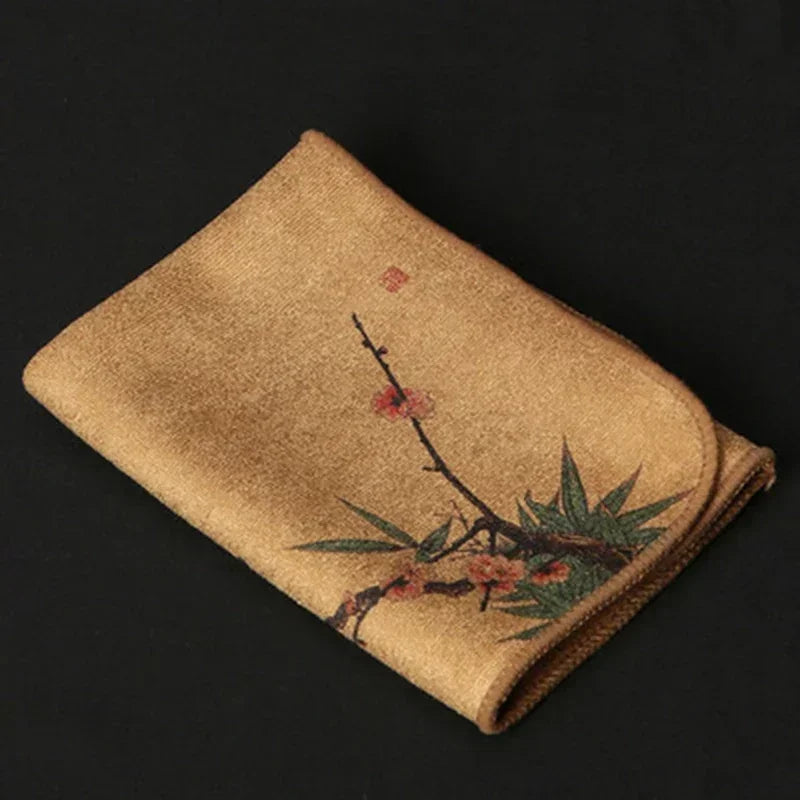 Painted Tea Towel Absorbent Rag Thickened Table Cleaning Tea Cloth Cotton Household Kitchen Cleaning Cloth Dish Cleaning Towels
