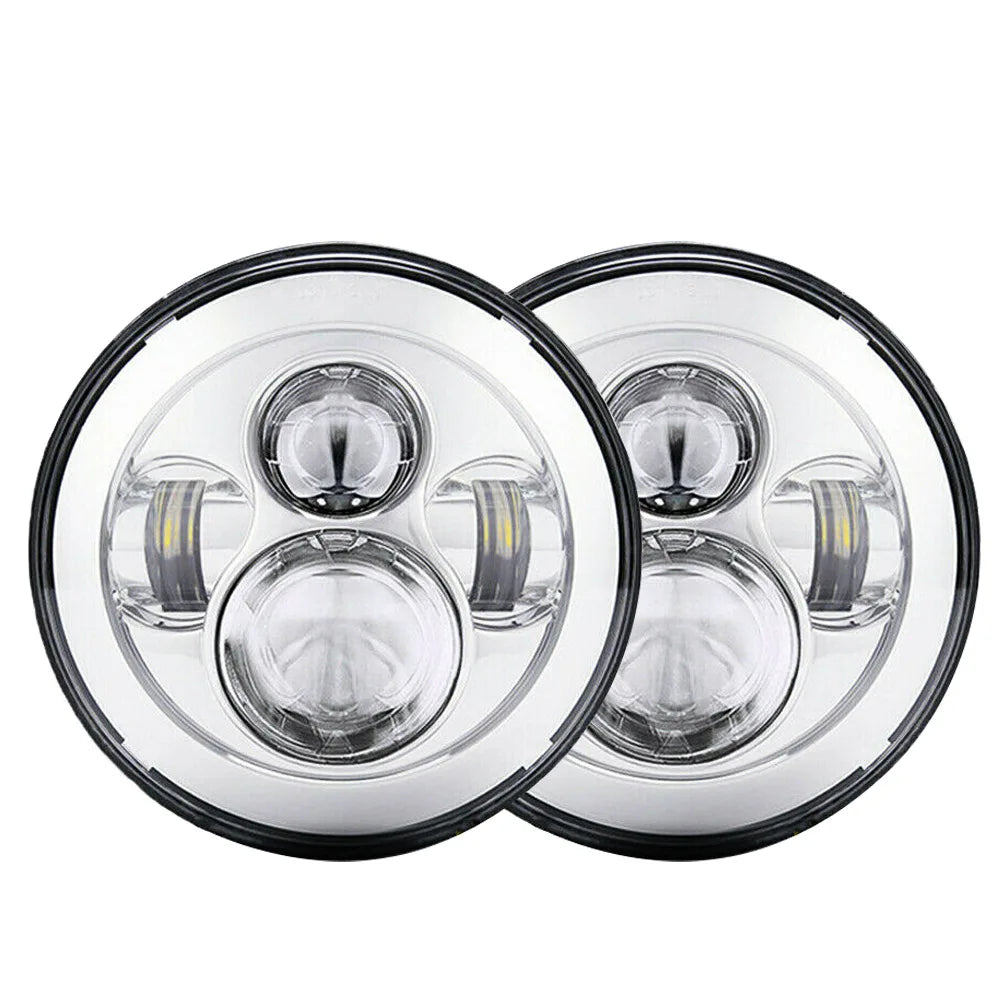 2x Car 7 Inch Led Headlight Hi/Low H4 Halo Angle Eyes DRL For Jeep JK TJ OffRoad Defender Hummer 4x4 Suzuki Samurai Headlamp