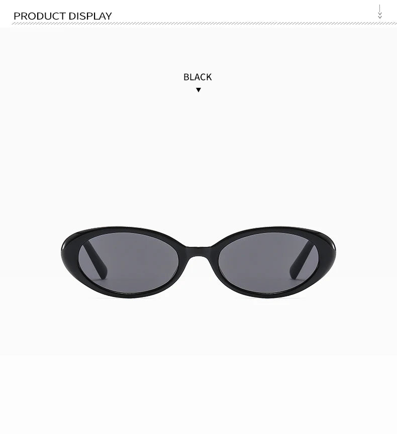 New Women's Retro Oval Sunglasses Black Small Frame Fashion Brand Trendy Hot Points Sun Glasses Female Lady Goggle UV400