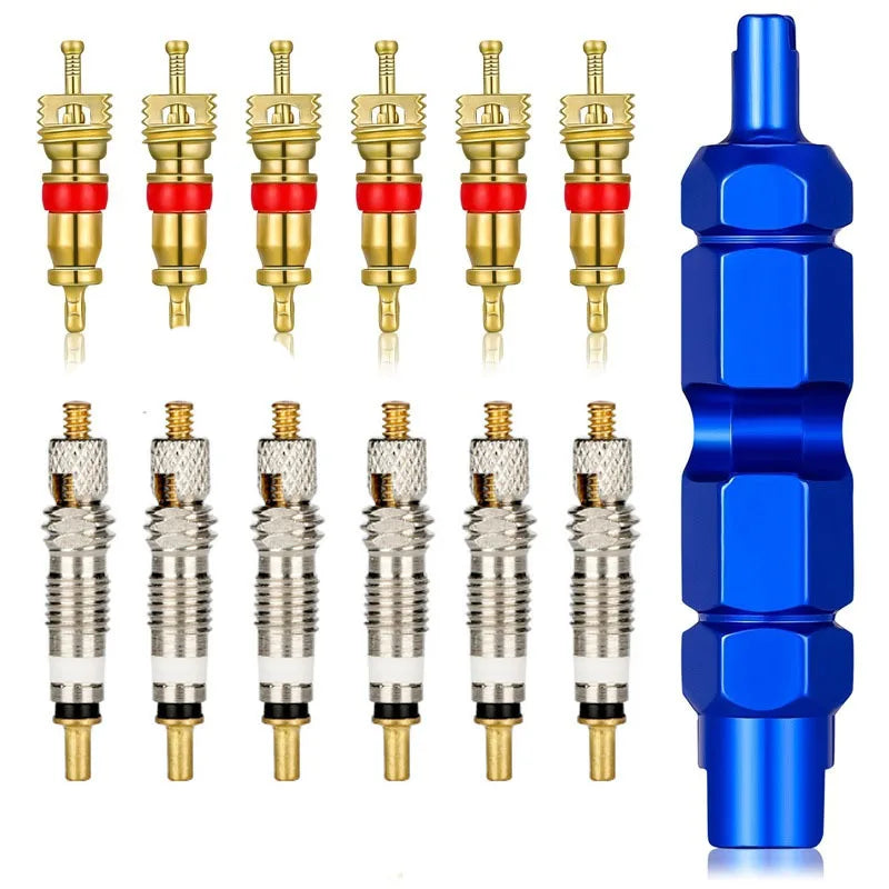 18pcs Bicycle Repair Tool Kits Presta Valve Core Set Bike Schrader Valve Wrench Tubeless Tire Remover MTB Repair Tools