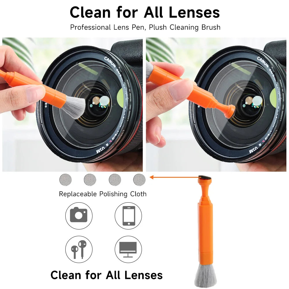 11-in-1 Computer Cleaning Kit Bluetooth Earphone Cleaner Pen Keyborad Camera Brush Sim Card Ejector Keycap Puller Phone Holder