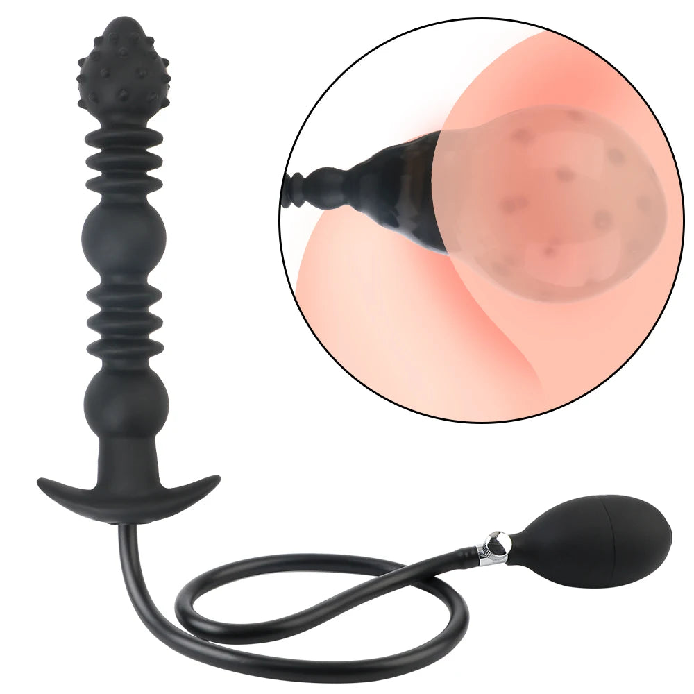 18-52cm Inflatable Anal Beads Anal Plug For Women Vaginal Dilator Men Butt Expander Big Dildos Female Masturbator Sex Toys Adult
