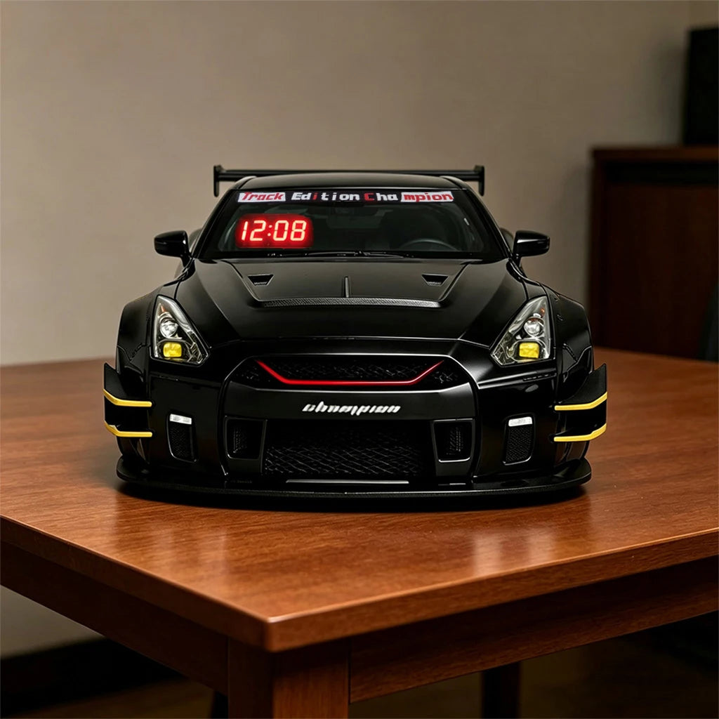 Simulated Sports Car Alarm Clock Adjustable Engine Roar Sound With Mist Sprayer Creative Desktop Ornament 