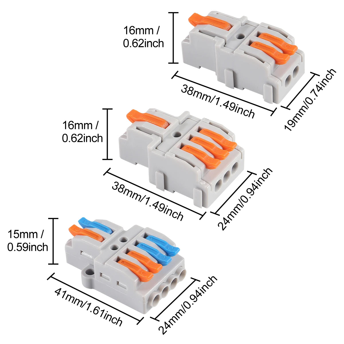 1 in Multiple out Quick Wiring Connector Universal Splitter Wiring Cable Push-in Can Combined Butt Home Terminal Block SPL 222