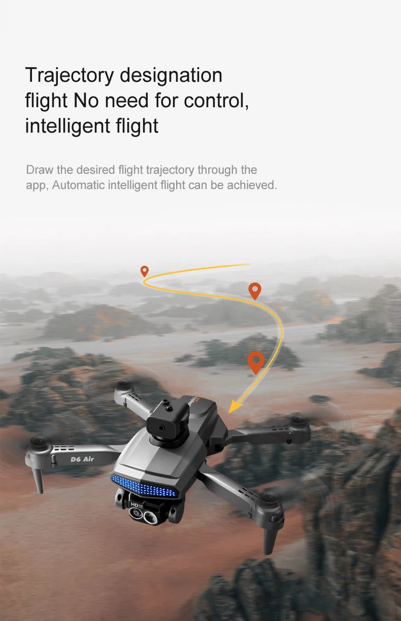 New D6 Air Drone 8K Professional 4K HD Dual ESC Camera Optical Flow 540°Obstacle Avoidance WIFI FPV RC Foldable Quadcopter Dron