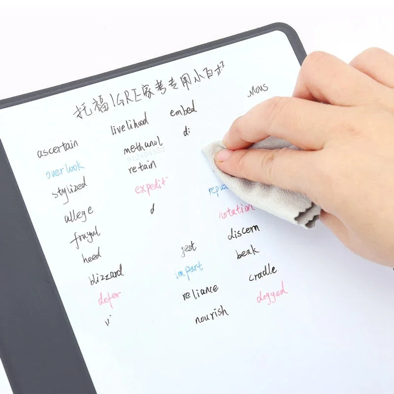 8pcs Erasable Whiteboard Pen 0.5mm Fine Point Black/Blue/Red Ink Blackboard Marker School Office Art Writing Stationery