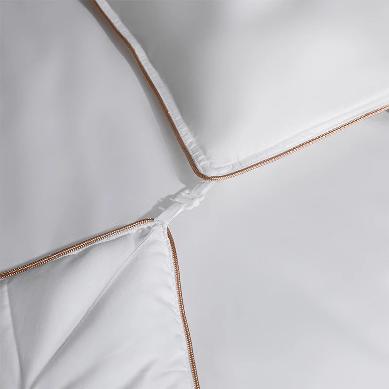 Queen Size 4-Season Combo: Goose Down + Silk Duvet - Guest Room Ready, Wrinkle-Free Cover