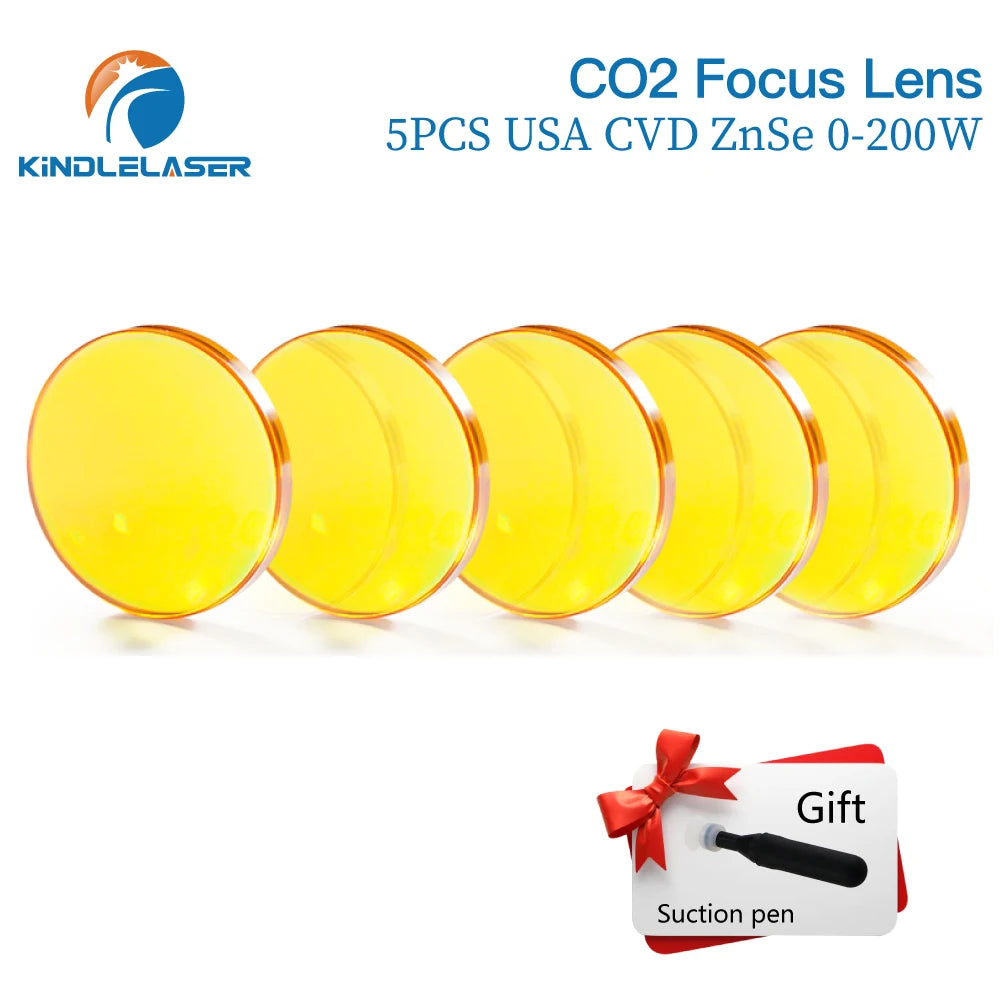 Kindlelaser Focus Lens 3/5/10PCS USA CVD Focus Lens ZnSe DIA  20mm FL50.8/63.5 for 0-200W CO2 Laser Engraving Cutting Machine
