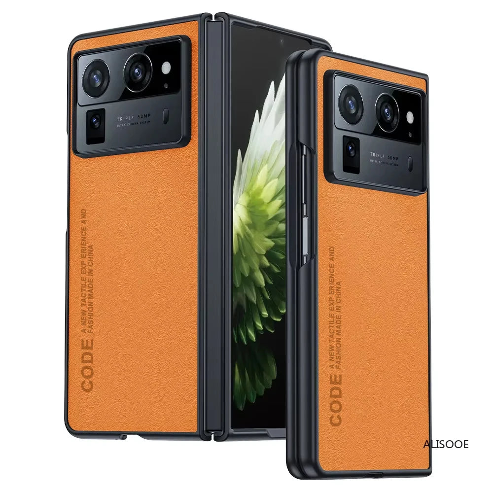 Shockproof Funda For Tecno Phantom V Fold 2 Case Carbon Fiber Texture PU-Leather Phone Cover for Phantom V Fold2 5G Capa