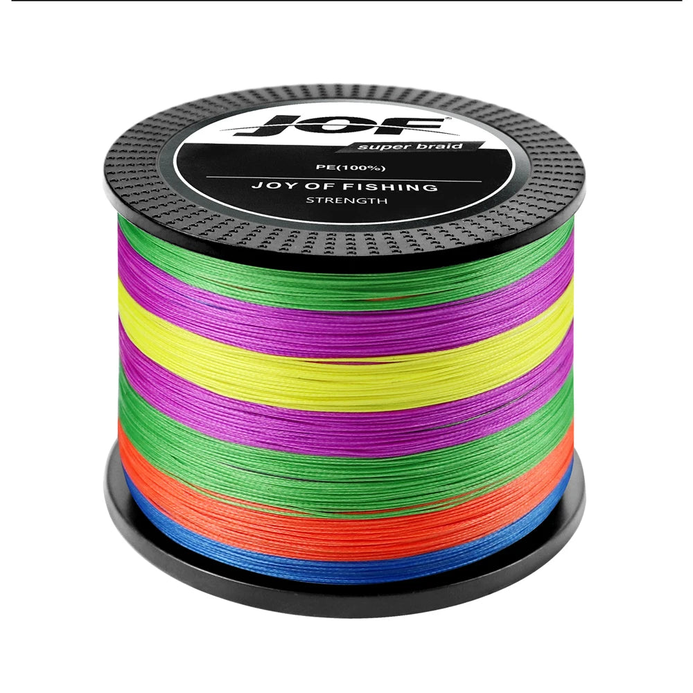 JOF X12 Braided Fishing Line 1000M 500M 300M 12 Strands MultiColor Multifilament Saltwater PE Line 33 42 55 65 90 103 150LB