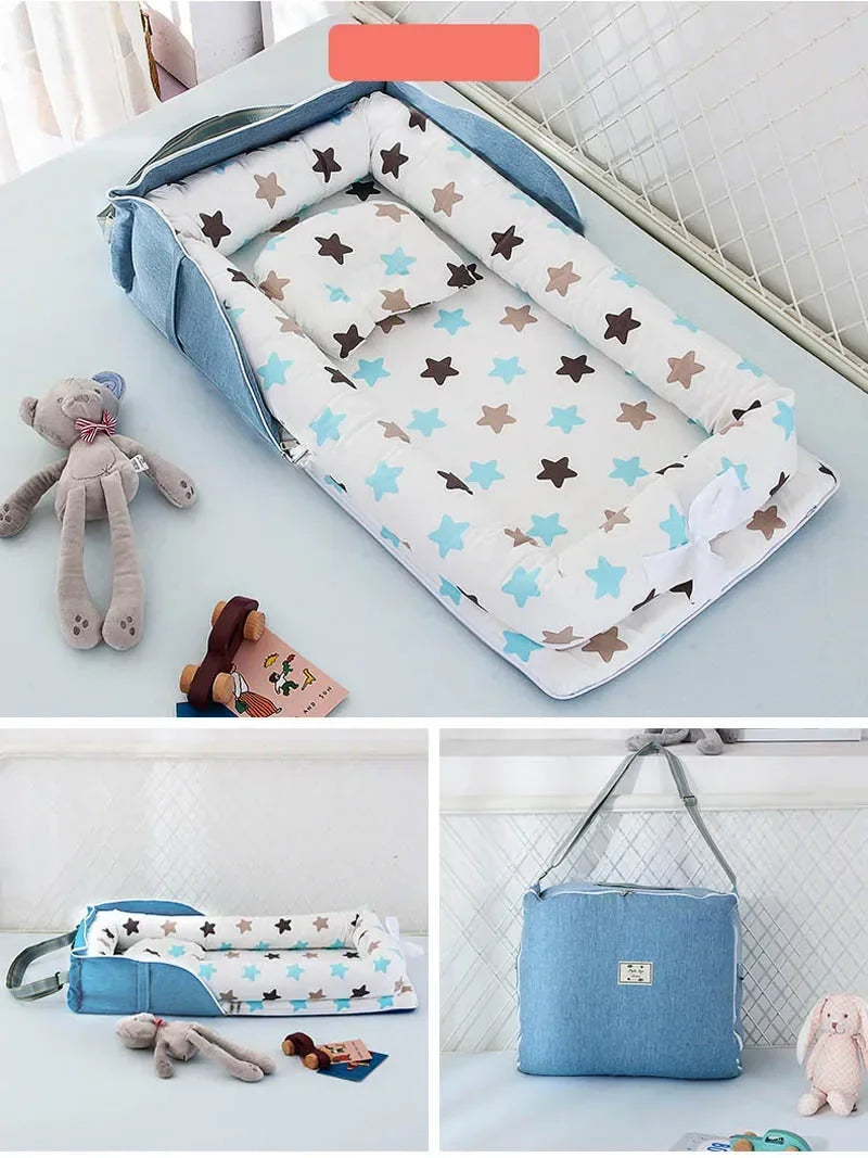 New Baby Nest Playpen Bed Newborn Crib Cushion Bassinet Stroller Fence with BagTravel Portable