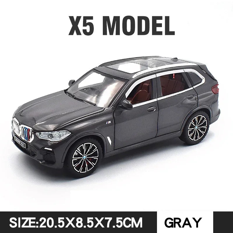 1/24 X5 Alloy SUV Model Car Toy Diecasts Metal Rear Wheel Pull Back Function Vehicle Models With Sound Light Toys For Kids Gifts