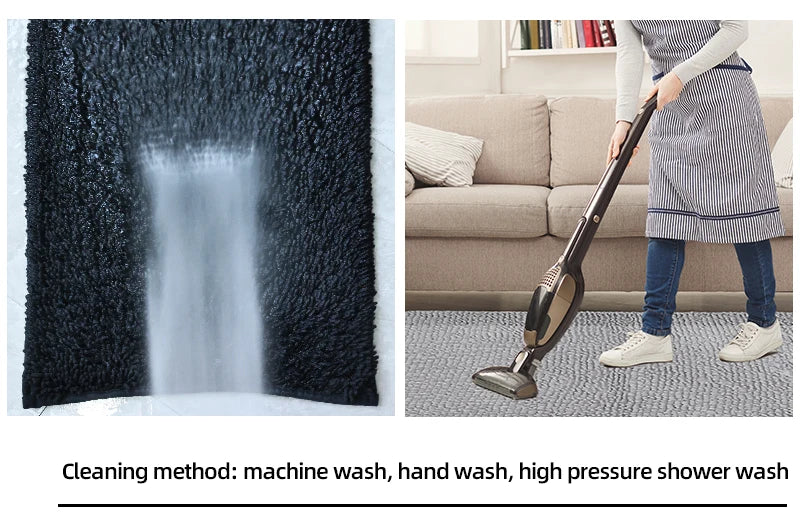 1pc 40*60cm Blue Soft and Absorbent Chenille Bath Rug - Non-Slip and Quick Dry Shower Carpet for Home Bathroom -Machine Washable