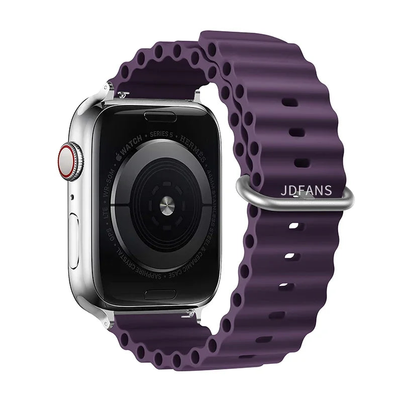 Ocean Band for Apple watch Ultra Series 10 9 7 8 5 6 SE 49mm 45mm 46mm 42mm 44mm 40mm 41mm Silicone bracelet correa iWatch Strap