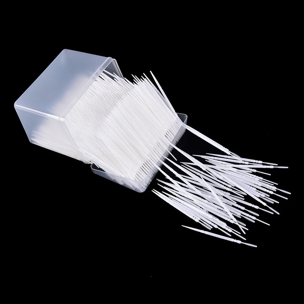 1Box 1100pcs 2 Way Interdental Brush Tooth Pick Plastic Dental Picks Oral Hygiene Wholesale 6.5cm