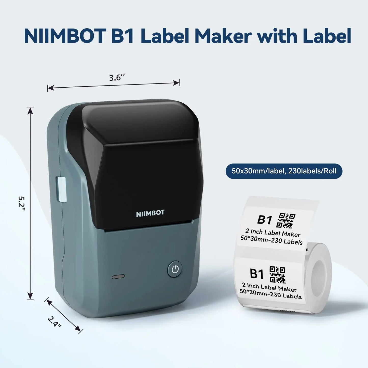 Niimbot B1 Mini Label Printer Adhesive Portable Printer 2 Inch Thermal Paper Round Labels Maker Machine For Tag Cable Printing