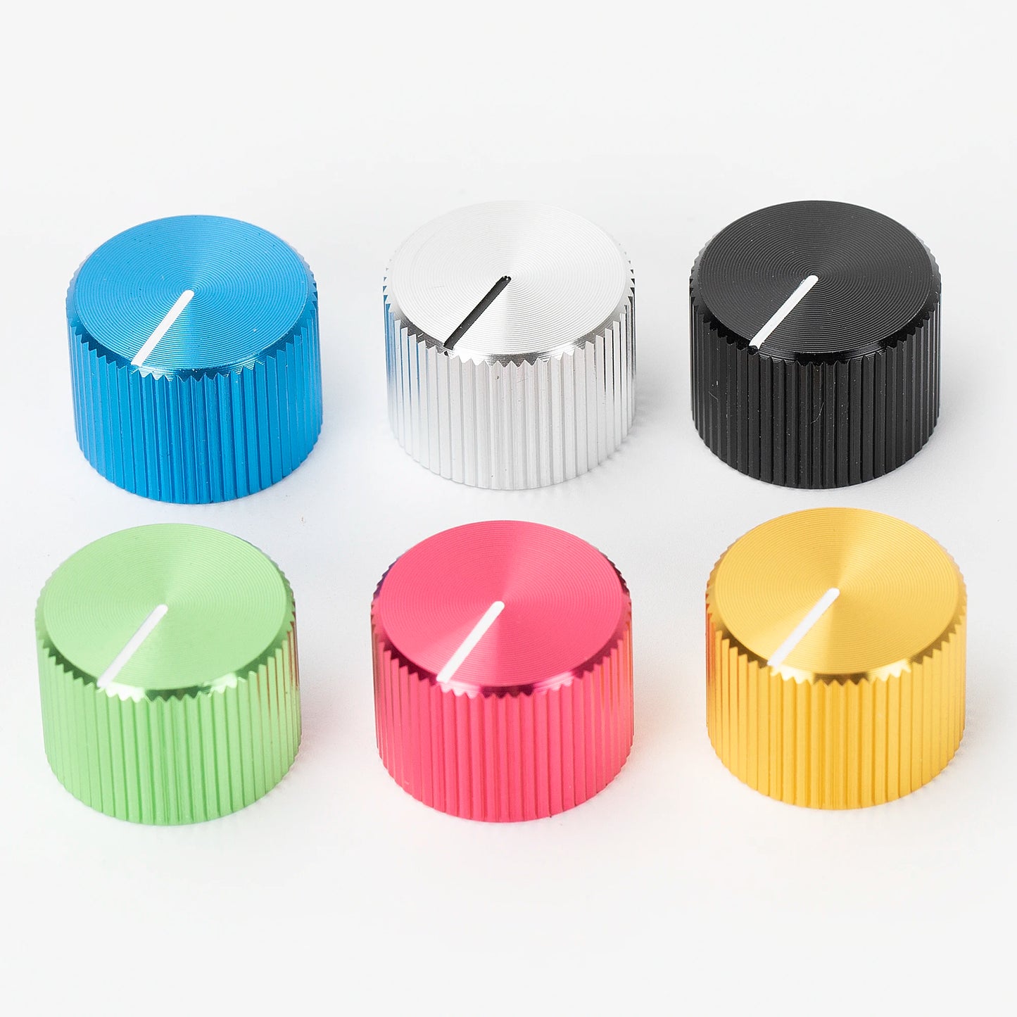 DAIERBUMP 5PCS 6.35MM Guitar Effect Pedal Knob Metal Potentiometer Knob with Set Screw Guitar Knobs for Electric Guitar Pedal