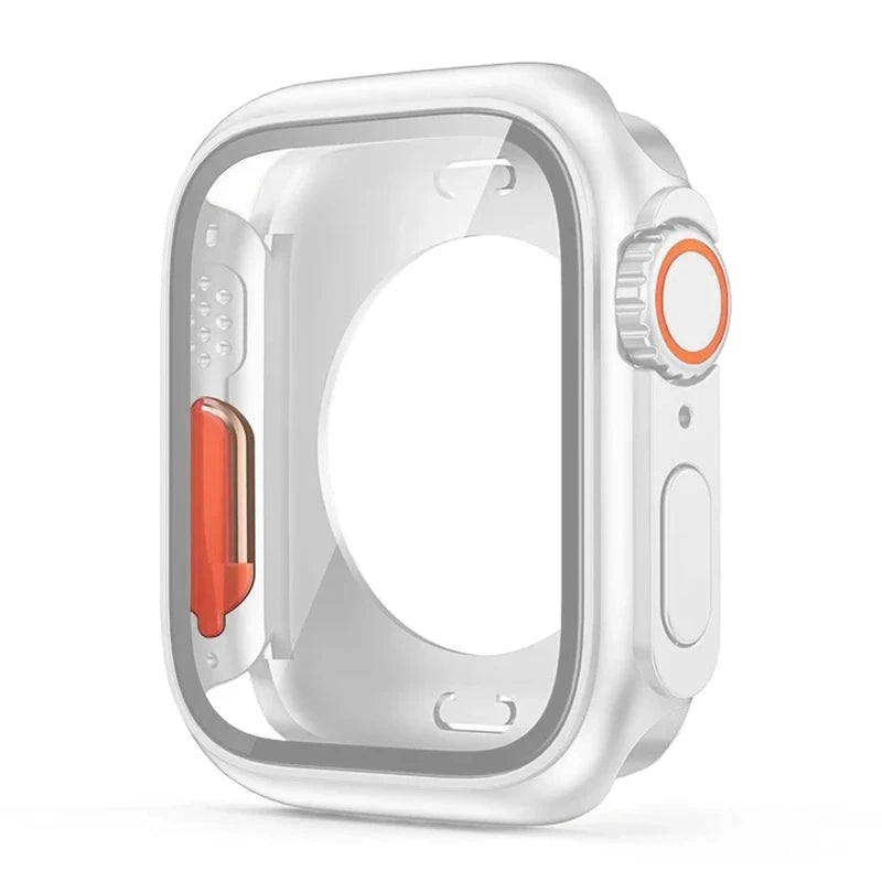 Screen Protector Cover for Apple Watch 45mm 44mm 40mm 41mm Hard PC Front Rear Bumper Case iwatch 9 8 7 SE 6 5 4 Change To Ultra