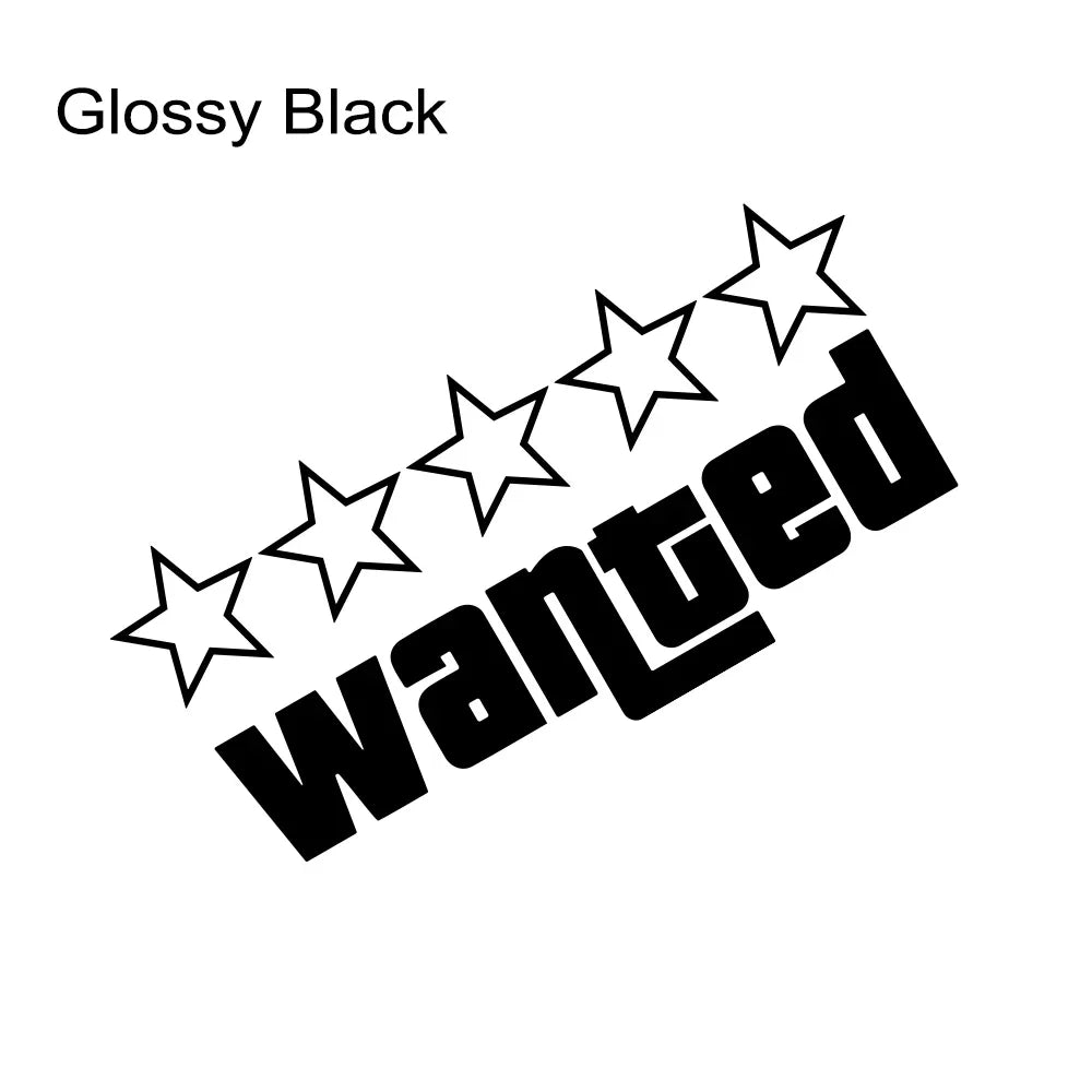 Wanted Pentagram Car Stickers Vinyl Decals Decor Rear Windshield Window Glass Bumper Body Scratches Waterproof Auto Accessories