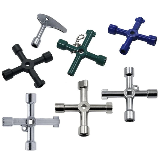 Multifunction 4 Ways Universal Triangle Wrench Key Plumber Keys Triangle For Gas Electric Meter Cabinets Bleed Radiators