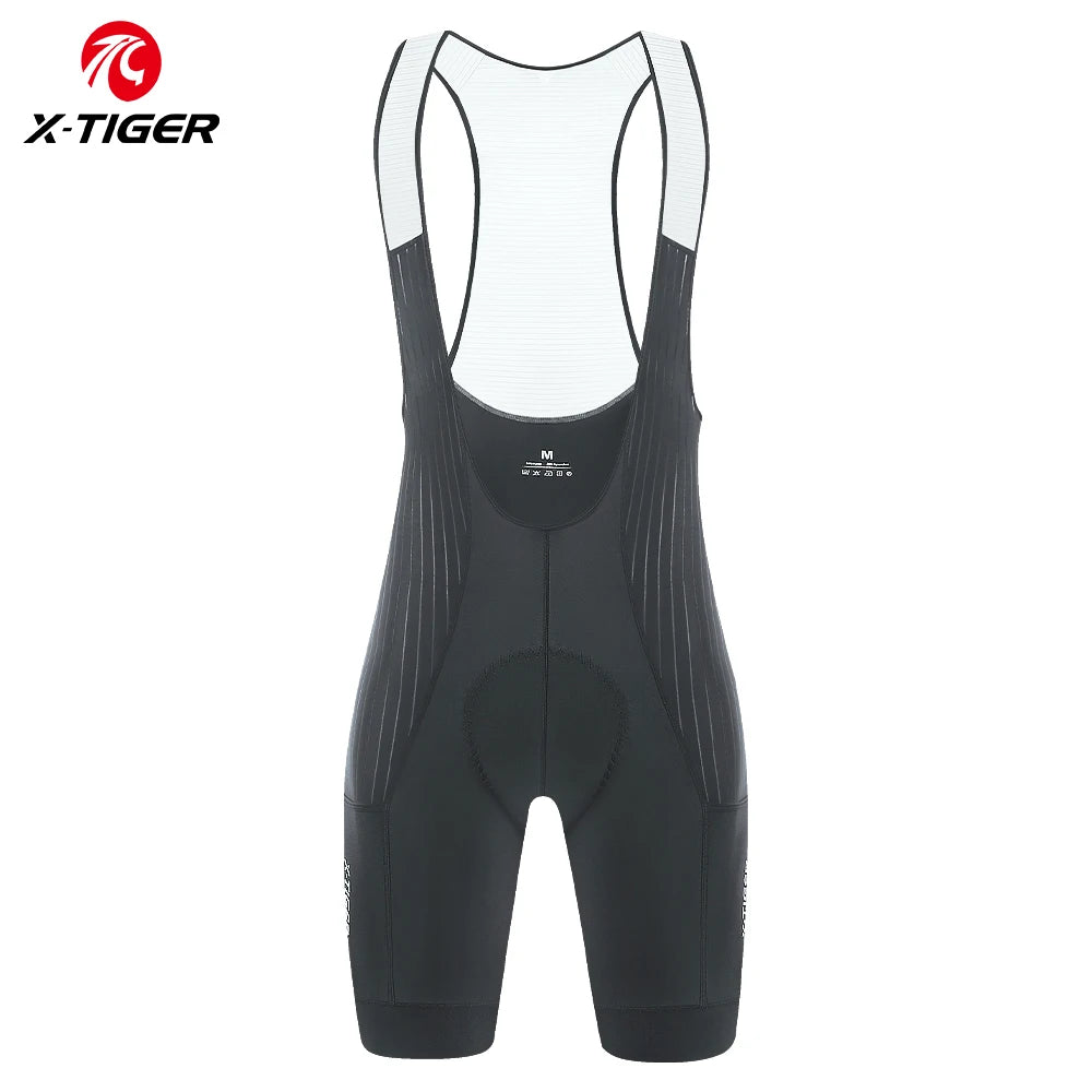 X-TIGER Blue Pro Men's Cycling Bib Shorts Bretelle Cyclist MTB Road Tights Bicycle Clothing ST-MULTI Cushion For 7 Hours Riding