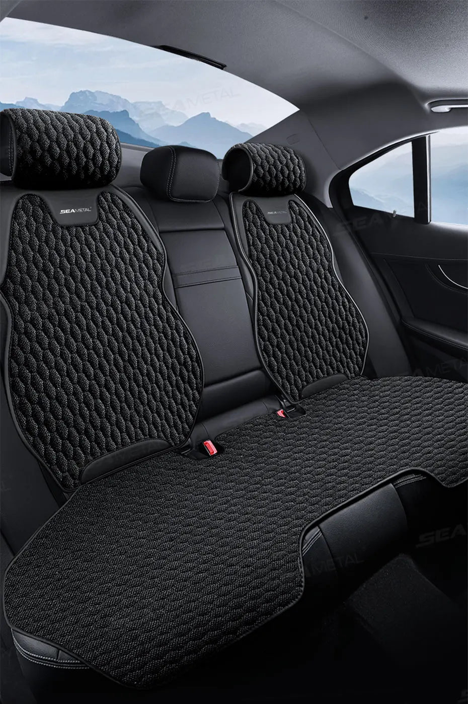 SEAMETAL Four Seasons Car Seat Cover Front Rear Car Seat Cushion Airbag Compatible Seat Protector Breathable Car Accessories