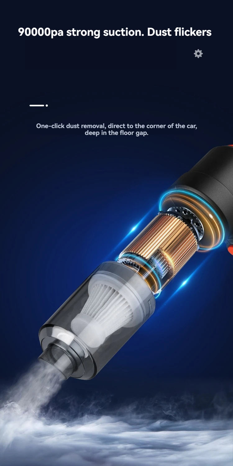 Ultra High Power Car Mounted Vacuum Cleaner Vehicle Wireless Portable Handheld Automobile Mini Vacuum Cleaner